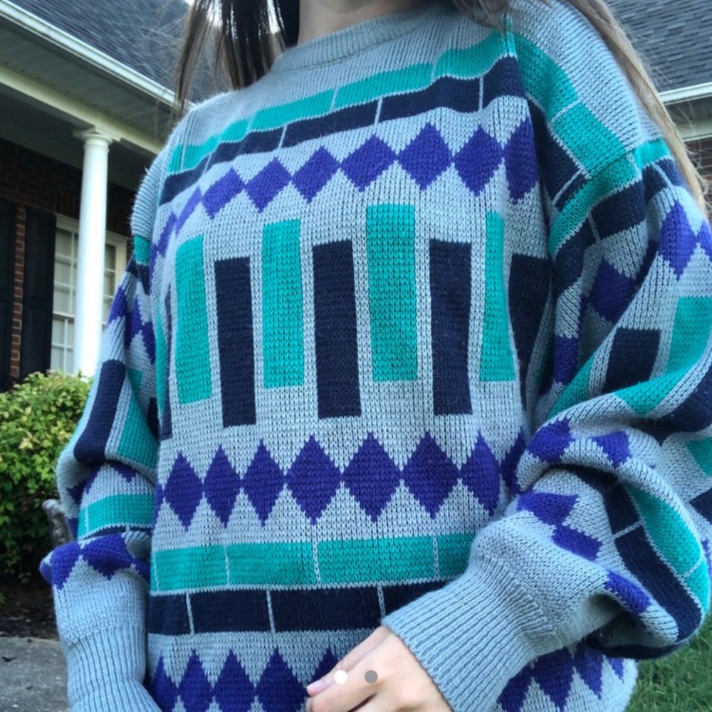retro pattered sweater